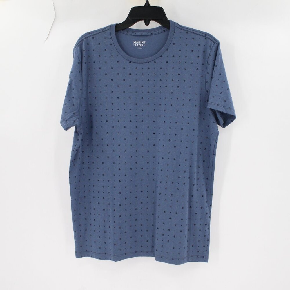 Marine Layer Shirt Mens Medium Geometric Crew Neck Short Sleeve Cotton Modal geo - Picture 2 of 10